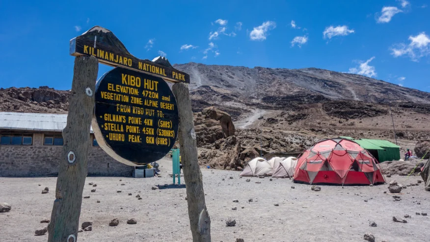 Rongai Route via Mawenzi Tarn Hut - 6 Days 4 Kibo Hut sign