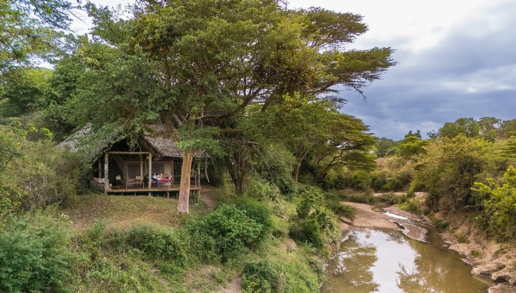 Basecamp Masai Mara 49 Saruni Basecamp Basecamp Masai Mara tent aerial 1