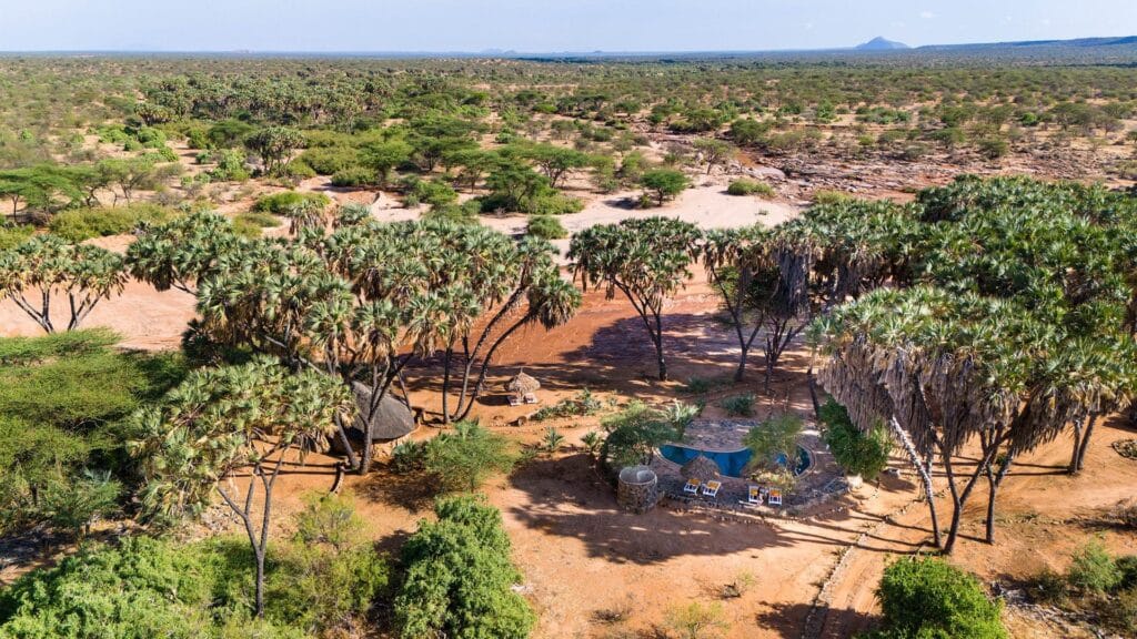 Saruni Basecamp Saruni Rhino pool aerial 1